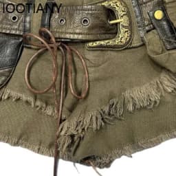Summer Women's Y2k Street Fashion Gyaru Workwear Denim Shorts Japanese Harajuku Denim Hot Pants Cyberpunk Outfit 2025