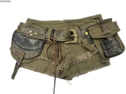 Summer Women's Y2k Street Fashion Gyaru Workwear Denim Shorts Japanese Harajuku Denim Hot Pants Cyberpunk Outfit 2025