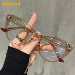 BLMUSA Women Stylish Cat Eye Photochromic Frame Computer Anti Blue Ray Reading Glasses Customizable Prescription Myopia Glasses