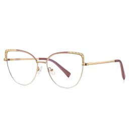 VKYEE Metal Geometric Women's Anti-Blue Light Glasses Fashionable Design Customizable Prescription Photochromic 3112