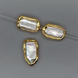 10Pcs Rectangle Pearl Connector Beads Pearl Loose Bead for Jewelry Making
