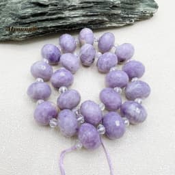 13x18MM 20PCS Large Faceted Natural Stones Amazonites Rose Quartzs Crystal Cutting Nugget Rondelle Beads MY230739