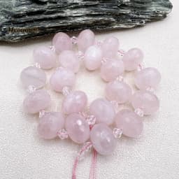 13x18MM 20PCS Large Faceted Natural Stones Amazonites Rose Quartzs Crystal Cutting Nugget Rondelle Beads MY230739