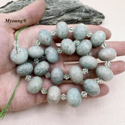 13x18MM 20PCS Large Faceted Natural Stones Amazonites Rose Quartzs Crystal Cutting Nugget Rondelle Beads MY230739