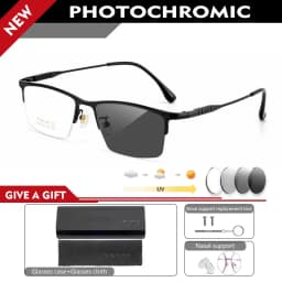 VKYEE Ultralight Business Men's Eyeglasses Pure Titanium Eyeglasses Frame Business Half Frame Can Be Customized Prescription 804