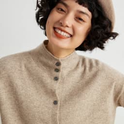 Women's Slim Fit Wool Cardigan Semi-High Neck Solid Color Long Sleeve Cashmere Knitted Sweater Versatile Casual Coat