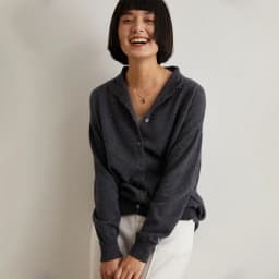 Women's Slim Fit Wool Cardigan Semi-High Neck Solid Color Long Sleeve Cashmere Knitted Sweater Versatile Casual Coat