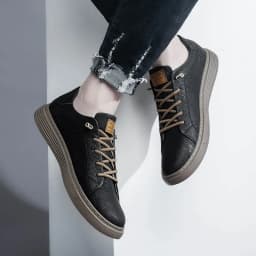 Brand Italian Genuine Leather Casual Shoes Men's Oxford Outdoor Black Jogging Shoes Men's Office Dress Shoes Big Size:36-47