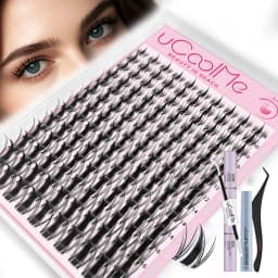 uCoolMe Lashes Fairy Manga Lash Cluster 140 Pcs Long-Lasting Waterproof DIY Beginner Friendly Natural Anime Eyelashes Extension