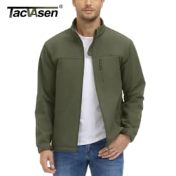 TACVASEN Men's Waterproof Outdoor Hiking Jacket Full Zip Windproof Fleece Lining Warm Fall Winter Work Casual Jackets