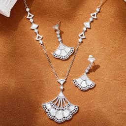 Designer Collection Dinner Party Long Necklace Earrings Inlay Cubic Zircon Carnelian Mother Of Pearl Pendant Jewelry Sets