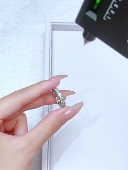Real White Circular Moissanite Diamond Fashion Simple Wedding Band Ring for Women's Daily Wear Fashioned Trendy Jewelry