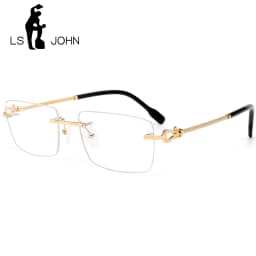 Rimless Glasses Frame Men Pure Titanium Ultralight Square European Design Eyeglasses Frames Women High Quality Brand Eyewear