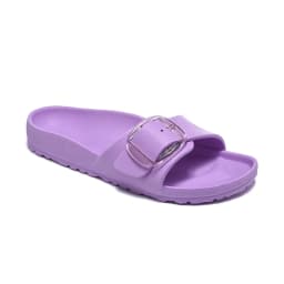 Summer Fashion Women's Flat Sandals with One Strap, EVA Large Buckle Flat Sandals, Versatile Outdoor Beach Shoes