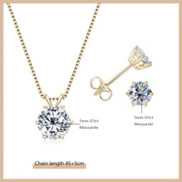 OXTAO Certified Moissanite Jewelry Set For Women 14K Gold Filled D VVS1 Moissanite Earrings Pendant Necklace Bracelet Set Gift