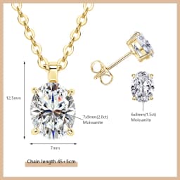 OXTAO Certified Moissanite Jewelry Set For Women 14K Gold Filled D VVS1 Moissanite Earrings Pendant Necklace Bracelet Set Gift