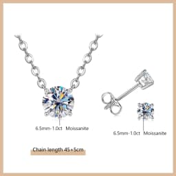 OXTAO Certified Moissanite Jewelry Set For Women 14K Gold Filled D VVS1 Moissanite Earrings Pendant Necklace Bracelet Set Gift