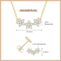 OXTAO Certified Moissanite Jewelry Set For Women 14K Gold Filled D VVS1 Moissanite Earrings Pendant Necklace Bracelet Set Gift