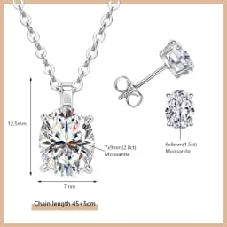 OXTAO Certified Moissanite Jewelry Set For Women 14K Gold Filled D VVS1 Moissanite Earrings Pendant Necklace Bracelet Set Gift