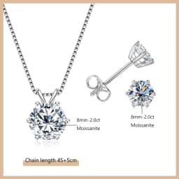 OXTAO Certified Moissanite Jewelry Set For Women 14K Gold Filled D VVS1 Moissanite Earrings Pendant Necklace Bracelet Set Gift