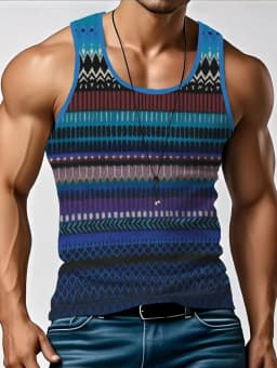 Stripe Plaid 3D Printed Tank Tops 2026 New Fashion Men's Tops Tees Sleeveless Fitness Vest Men Harajuku Streetwear GYM T-shirt