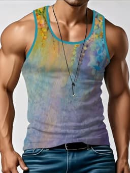 Stripe Plaid 3D Printed Tank Tops 2026 New Fashion Men's Tops Tees Sleeveless Fitness Vest Men Harajuku Streetwear GYM T-shirt