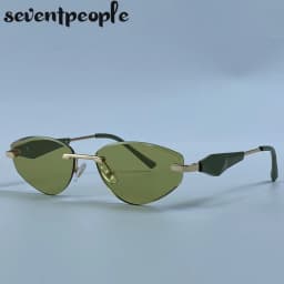 Sexy Cat Eye Rimless Punk Sunglasses Women New 2026 Luxury Designer Trendy Frameless Polygon Sun Glasses Vintage Metal Shades