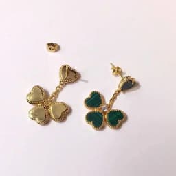 ES 2025 Hot Brand FashionParty Jewelry For Women Gold Color Red Heart Rings Earrings Jewelry Heart Flower Jewelry Set