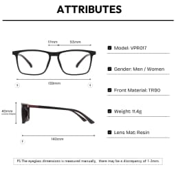 Men and Women Square Full Rim Glasses Frame Polarized Clip on Sunglasses With Colorful Clip Ons For Prescription Lenses
