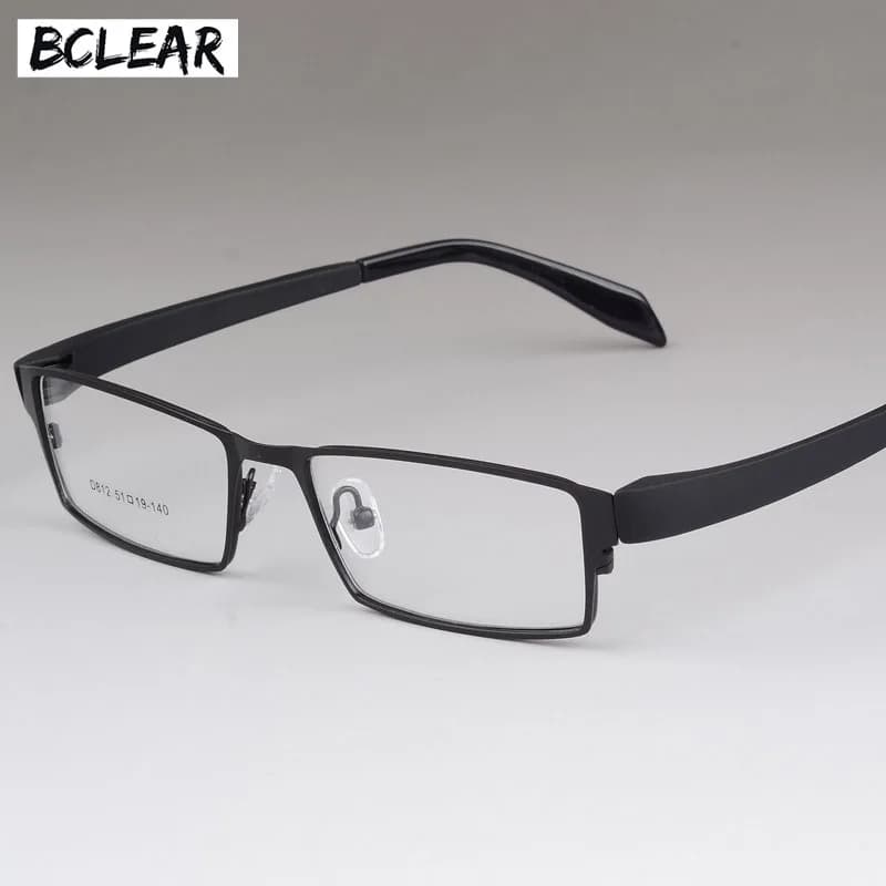 BCLEAR Men Titanium Alloy Eyeglasses Frames Flexible Temples Legs IP Electroplating Alloy Material Full Frame Spectacle Eyewear