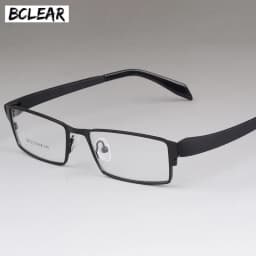 BCLEAR Men Titanium Alloy Eyeglasses Frames Flexible Temples Legs IP Electroplating Alloy Material Full Frame Spectacle Eyewear