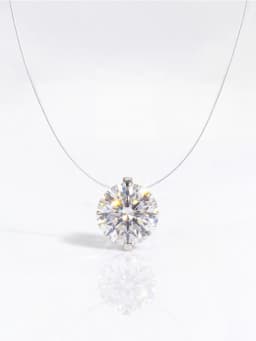 1-2CT Moissanite Diamond Classic Round Necklace For Women 925 Sterling Silver Anniversary Party High Quality Fine Jewelry