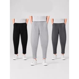 Miyake Pleated Loose Pants Men Japanese Vintage Harem Trousers Breathable Low-crotch Streetwear