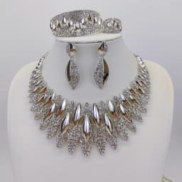 Luxury African Big Necklace For Women Dubai Gold Color Plated Jewelry Set Original Earrings Ring Bracelet Wedding Costumes Set