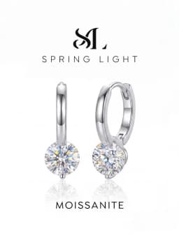 Fashion Luxury 0.5ct Certified Moissanite Diamond Wedding Earrings for Women Daily Wear Gift Original Fashioned New Jewelry