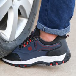 Steel Toe Work Shoes for Men Women Anti-Smash Anti-Puncture Blue Safety Shoes Breathable Lightweight Air Cushion Work Shoes