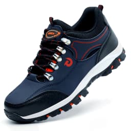 Steel Toe Work Shoes for Men Women Anti-Smash Anti-Puncture Blue Safety Shoes Breathable Lightweight Air Cushion Work Shoes