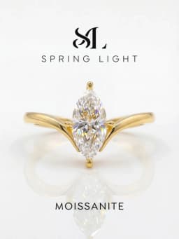 Shiny 1CT Classical Certified Marquise Moissanite Diamond Engagement Ring For Women Fashion High Quality Wedding Jewelry