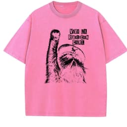 Viva La Revolucion Carl Dungeon Crawler Carl T-Shirt Vintage Unisex Washed Printed Princess Donut Mongo Tee Shirt Clothes Tops