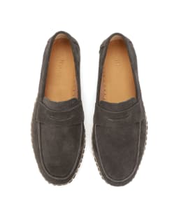Men Genuine Suede Leather Penny Loafers Espadrilles Slip On Casual Flats Handmade Jute Sole Summer Walking Shoes