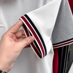 Fashion Summer Men's Short-Sleeved Polo Shirt Lapel Button High Quality Stamp Stripe Design Soft Snug Versatile Men's Clothing