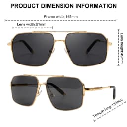 Oversized Square Sunglasses Men 2026 Luxury Brand Gold Metal Frame Double Bridge Sun Glasses Male Vintage Fashion Driving Shades