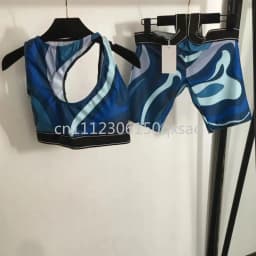 Classic Design Lady Headband Scarf Romper with Letter Signature Logo Yoga Sets Luxury Brand Lady Sports Sets Beachwear