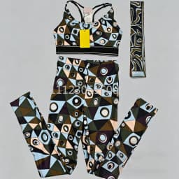 Classic Design Lady Headband Scarf Romper with Letter Signature Logo Yoga Sets Luxury Brand Lady Sports Sets Beachwear