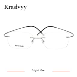 Krasivyy Pure Titanium Rimless Glasses Frame Men Prescription Eyeglasses Germany Women Myopia Optical Frame Screwless Eyewear