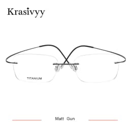 Krasivyy Pure Titanium Rimless Glasses Frame Men Prescription Eyeglasses Germany Women Myopia Optical Frame Screwless Eyewear