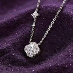 3 In 1 Clover Flower Moissanite Jewelry Sets 14k Gold Filled GRA Certified Necklace Earrings Bracelet Sets for Women Lucky Charm