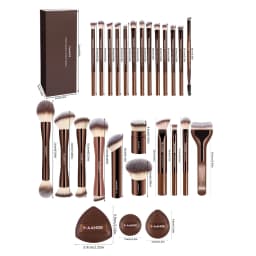 MAANGE 28pcs Makeup Brushes Set Gift Box Double Head Foundation Brush Concealer Brush Powder Brush Blending Eyeshadow Brushes