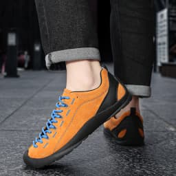 Outdoor Men's Hiking Shoes British-Style Leather Low-Cut Sneakers Comfortable Couple Hiking Travel Multifunctional Casual Shoes