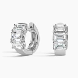 Lnkry Certified 0.8ct Emerald Cut Moissanite Earring Exquisite 14k Gold Filled Circel Earrings For Women Brilliant Wedding Jewel